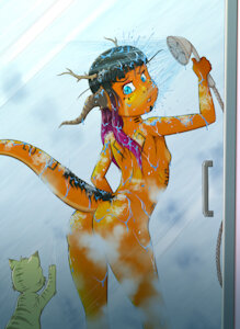 Commission: Zinnia, Shower time