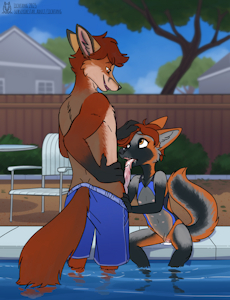 Father Daughter Poolside