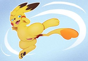 Female Pikachu Action Pose (Commission)
