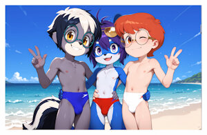 Milo, Fusion, Chester Beach Vacation Picture.