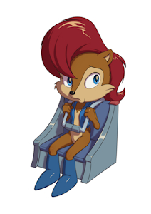 Sally Acorn In An Escape Seat