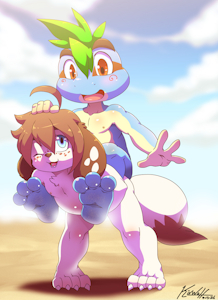 -Doggy and Froggy on the Beach-