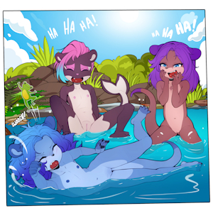 Otters at the Pond