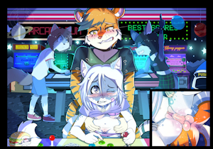 Old school gamer "teaching" new gamer YCH