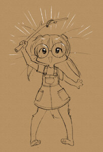 Wee Minette finds a big ol' bug