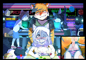 Old school gamer "teaching" new gamer alt YCH