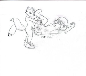 Tails and Sally sketch by : Chucky