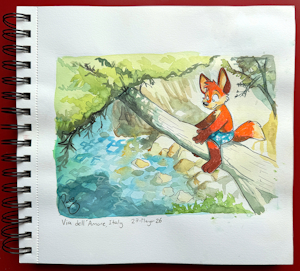 Watercolor Studies: Adam in Via dell'Amore (2/20)