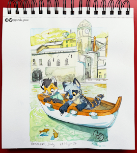Watercolor Studies: Ronin and Traxus in Vernazza (3/20)