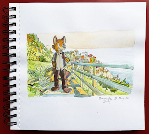 Watercolor Studies: Cappy in Manarola (5/20)