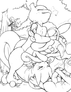 Mewthree filling up on mew juice