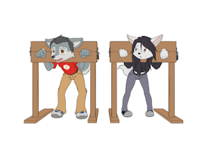 Kelly Jones & Sultz Z. Wolf Trapped in Pillory