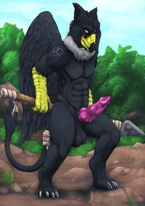 stormgryhon showing his spear