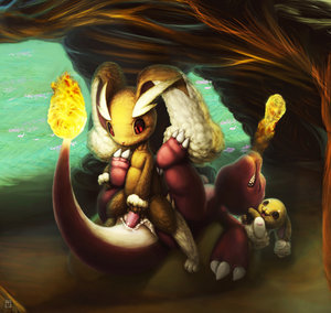 Lopunny Charmeleon  buneary gets cum