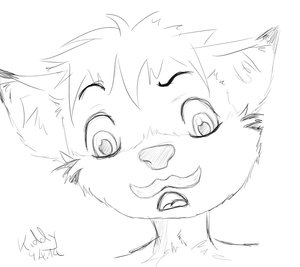 Kiddy get´s his moustache