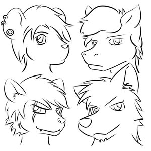 Furry heads practice (art)