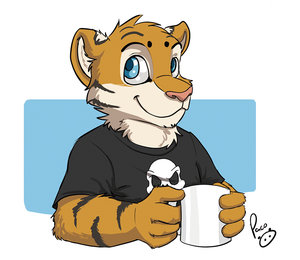 Lucas and his mug