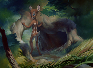 Fawn in a forest