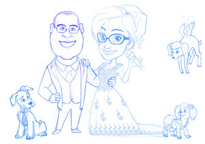 wedding cartoon 2 WIP
