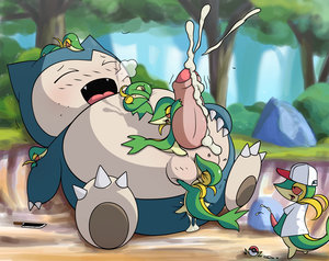 snivy's play with snivys giant snorlax