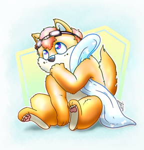 Foxie with his blankie