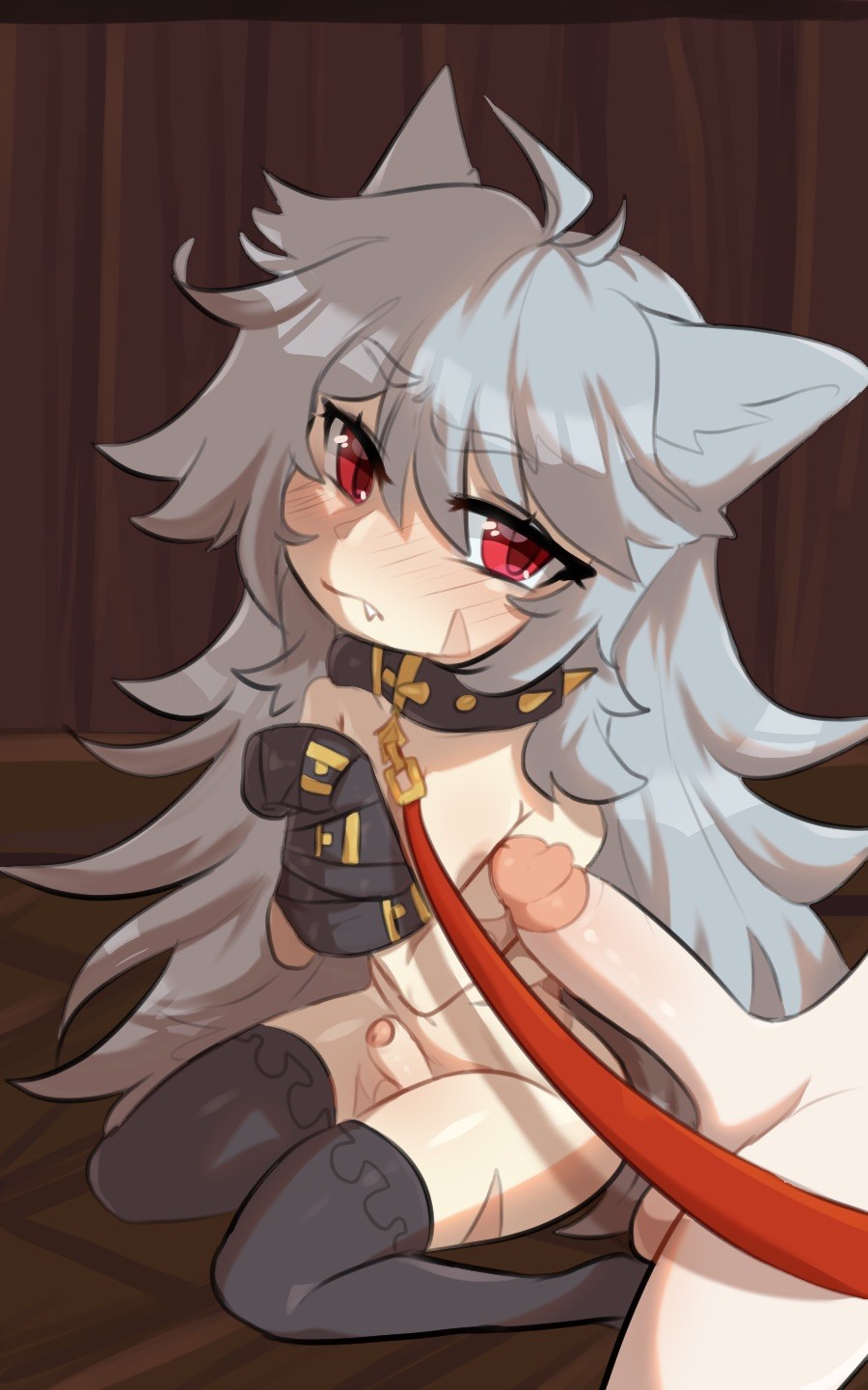 Captured wolf