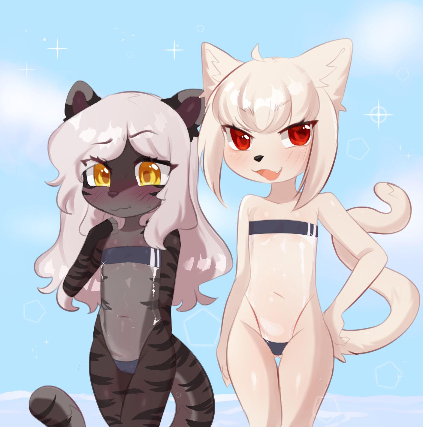Amalia and ghost girl in that swimsuit cause I wanted to 😤