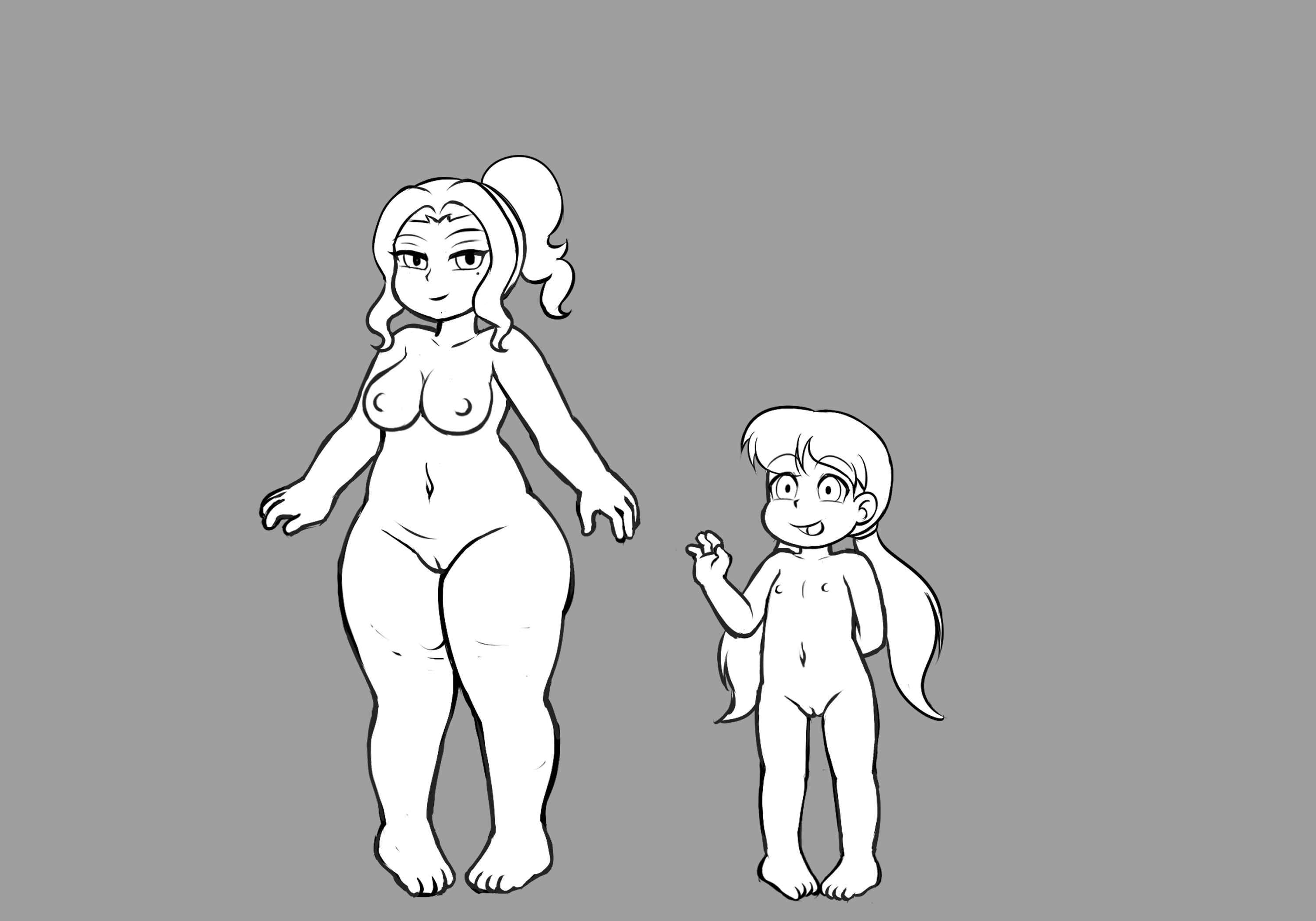 Day 2 trying to remember how to draw. Draw a wife and her autistic daughter.