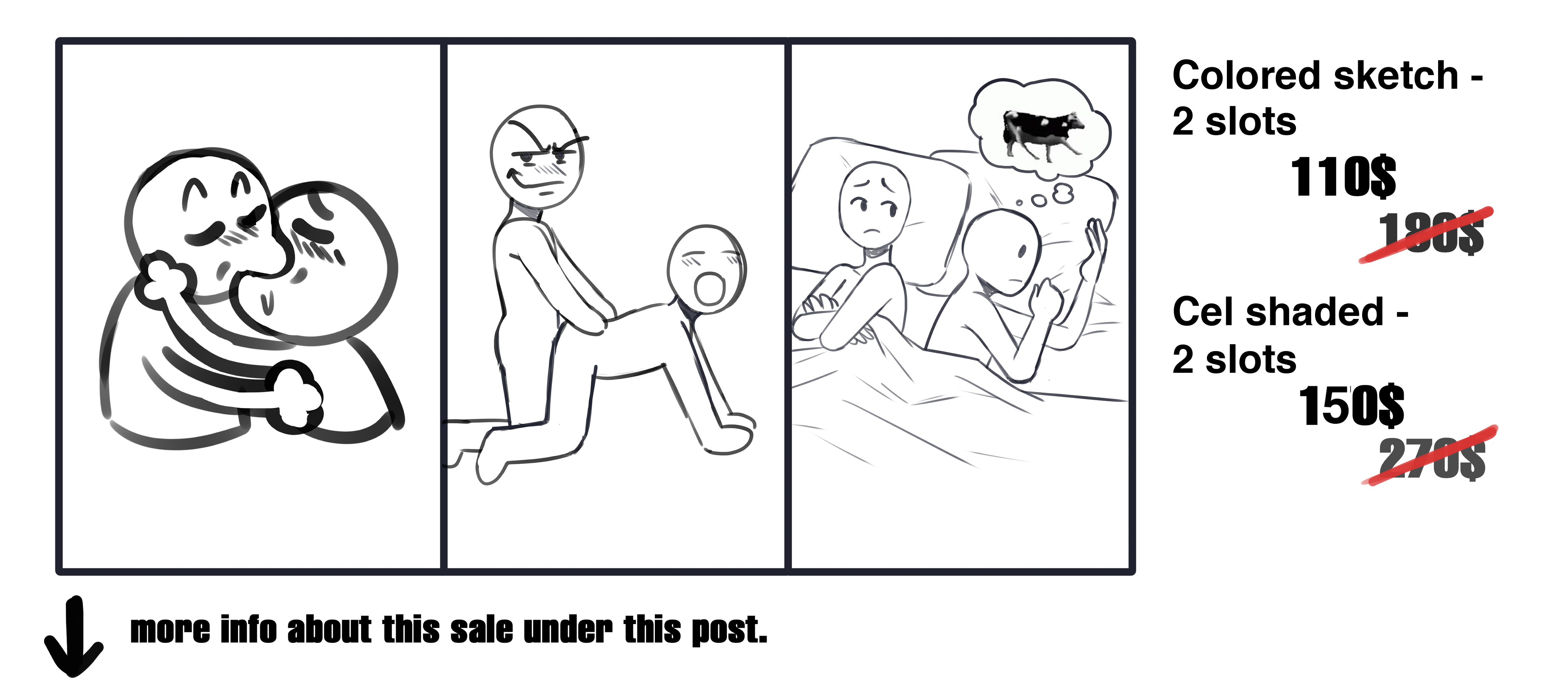 Opening 2 slots for the image set deal! The colored sketch tier will go for 1...