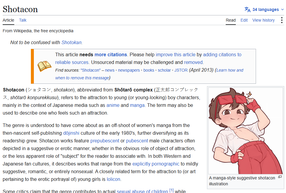 My drawing of my OC Ambrosius is featured in wikipedia's Shotacon article 😍 h...