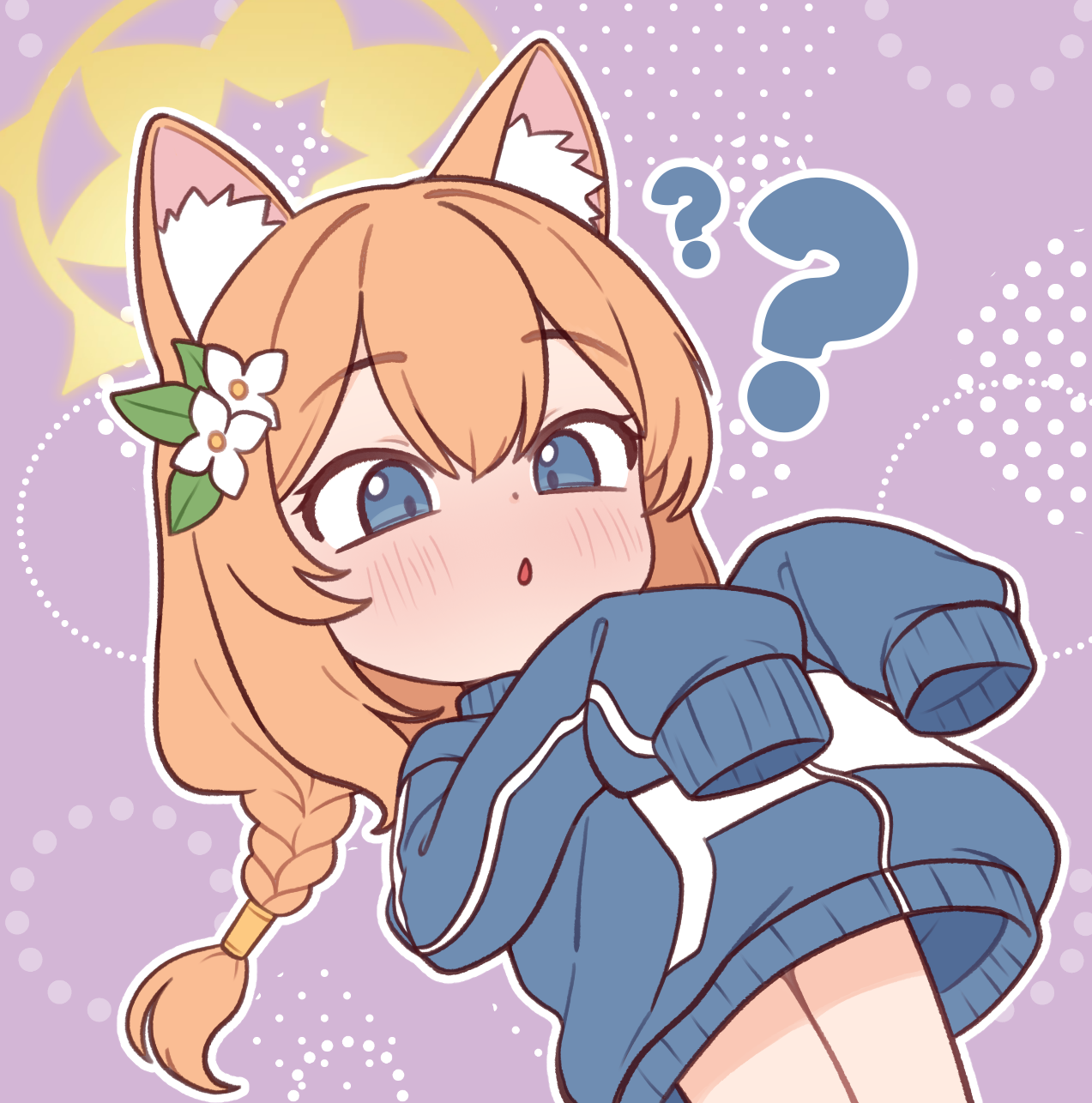 Chibi Mari's tracksuit is too big! #sfw #mari #bluearchive #chibi #loli