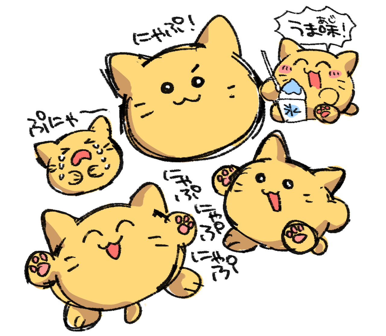 Misskeyのマスコット的な存在にゃんぷっぷー（blobcat/meowcat）の落書き