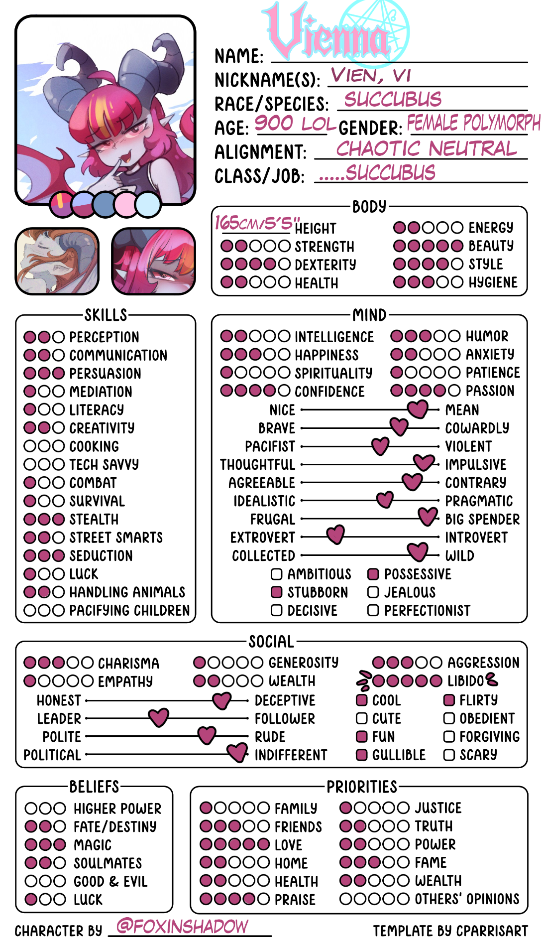Filled out a character card for my Vienna! 😈 Template: https://twitter.com/cp...