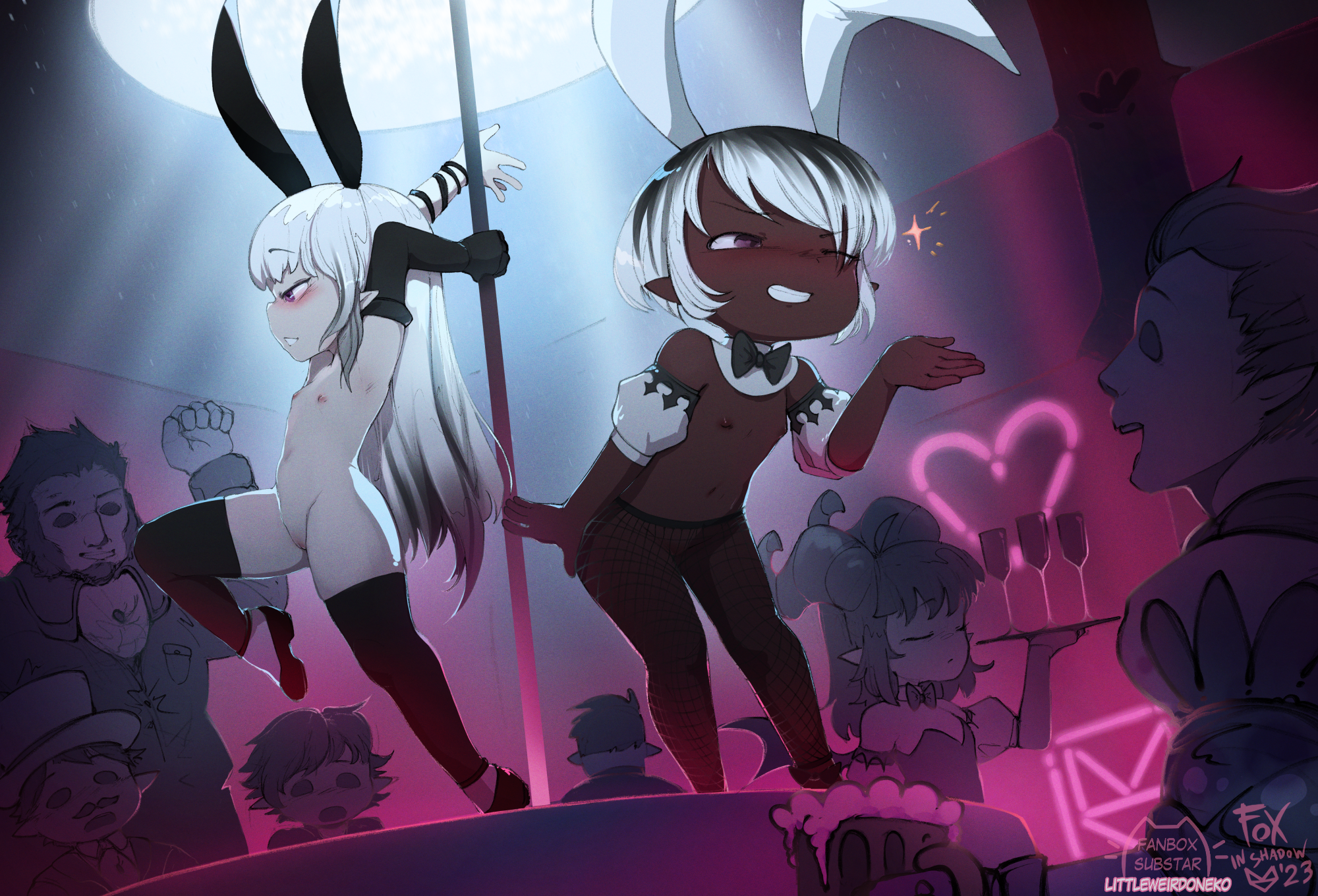 Commission from last year; average evening activities in the basement club of...
