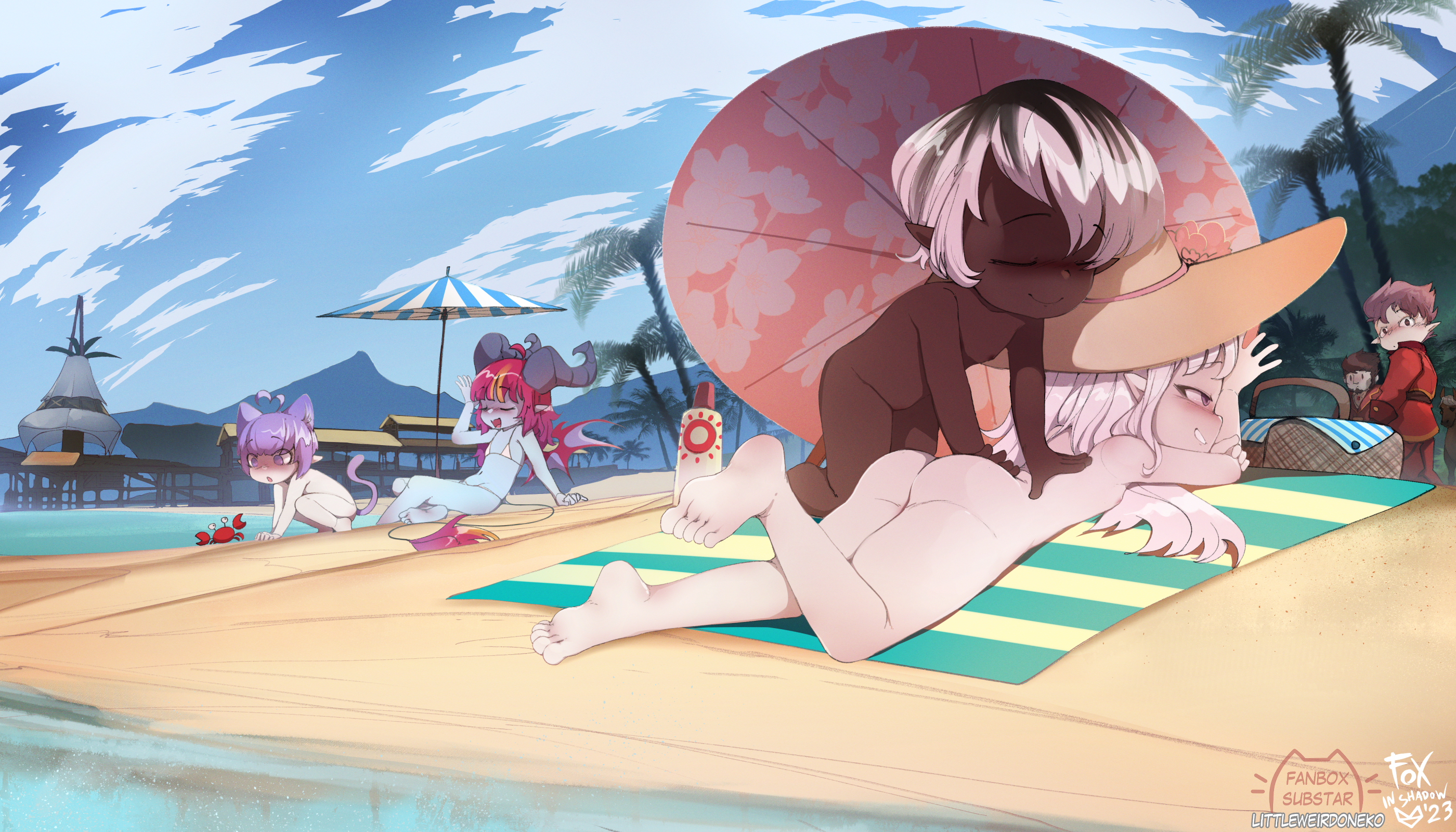 Commission from last year; more lalas enjoying their daily activities of sunb...