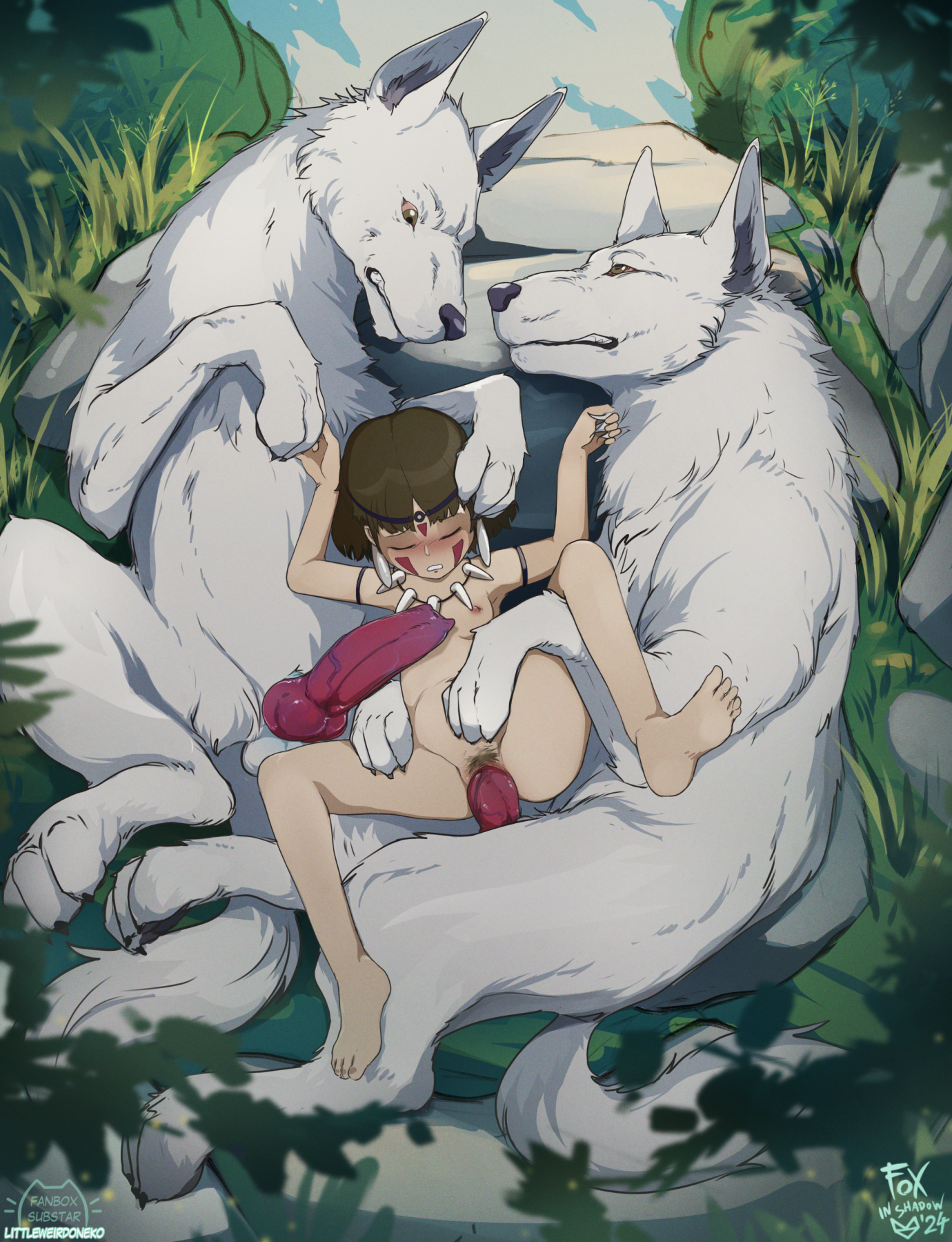 just bros helping a sister out 🐺 this Princess Mononoke piece was made back i...