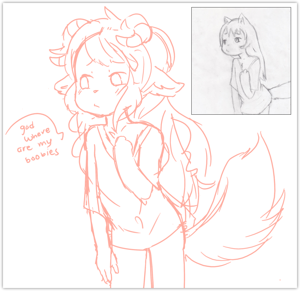 redrew something from my childhood when i was jealous i didnt have boobers + ...