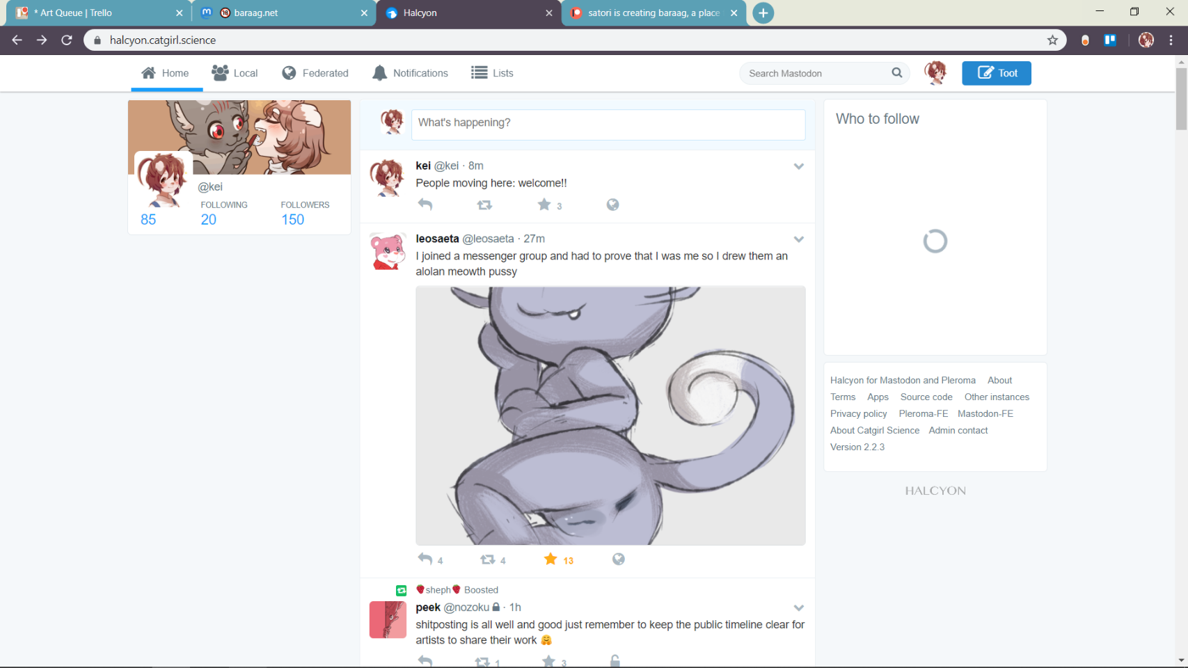 Saw a random tweet showcasing how you can get Twitter interface with baraag!!...
