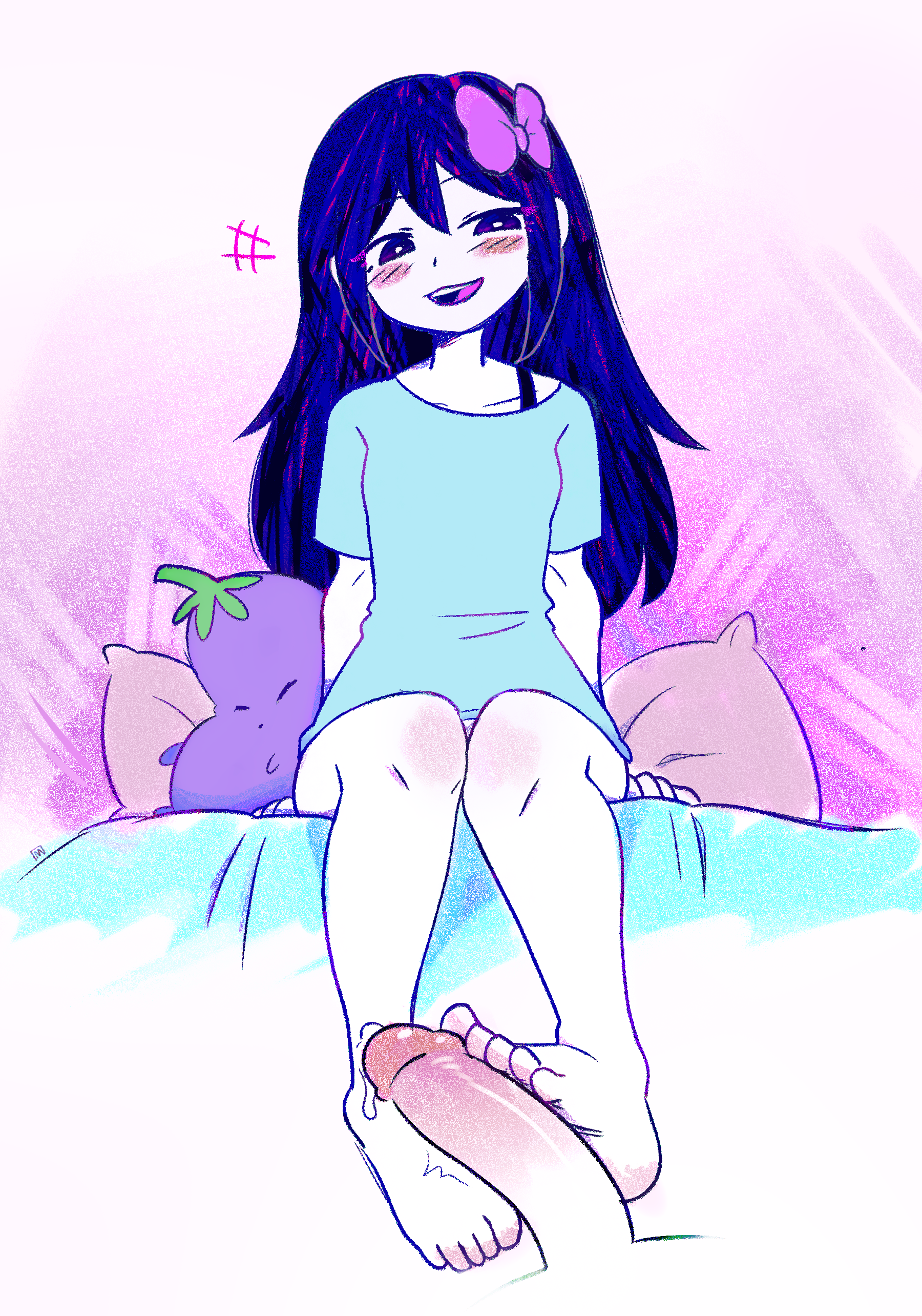 Aubrey footjob 🎀 #omori #loli #nsfw