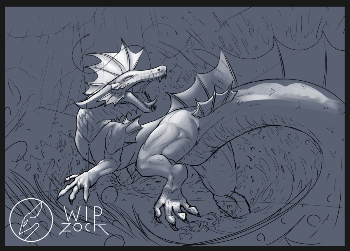 WIP xD Uhm, I think to made this pose to dragons in YCH xD idk #WIP #workinpr...