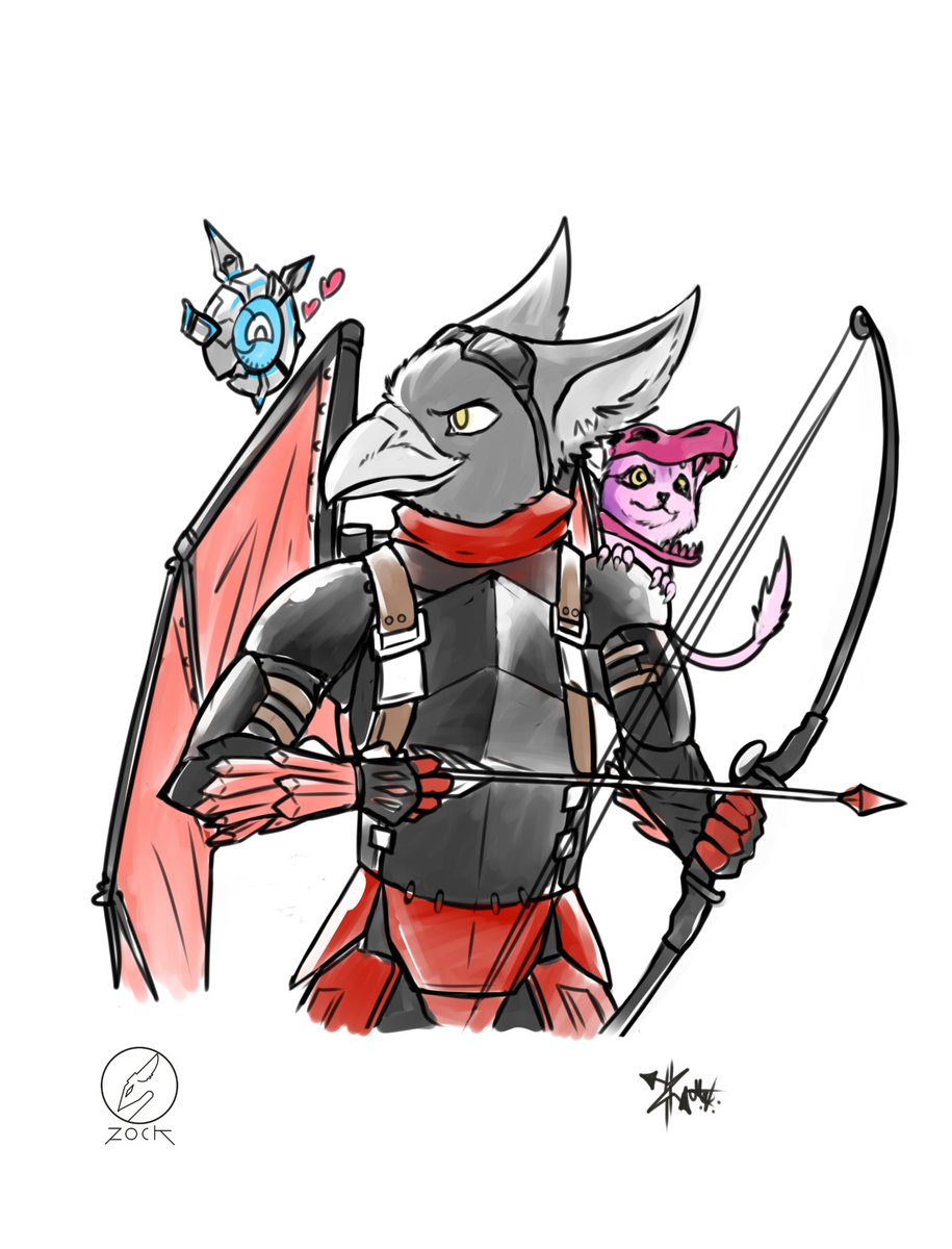 Ark Zock, 2/4 <3 Character by me #ARKSurvivalEvolved #ark #gryphon #sketch...