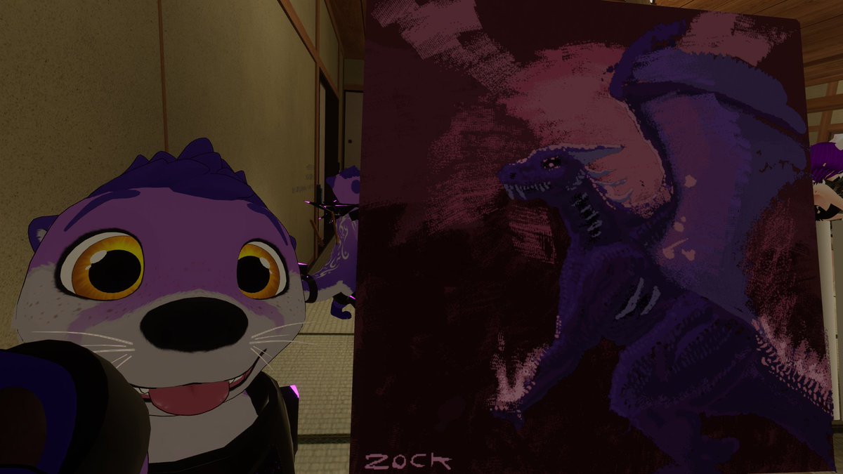 When te quedas a dibujar un poco en VrChat <3 por cierto, dibujaron a mi n...