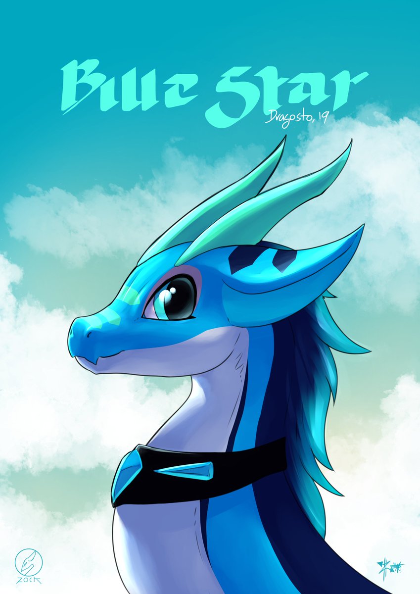 Dragosto Day 19, Blue Star <3 Character and design by Evan Gix https://t.c...