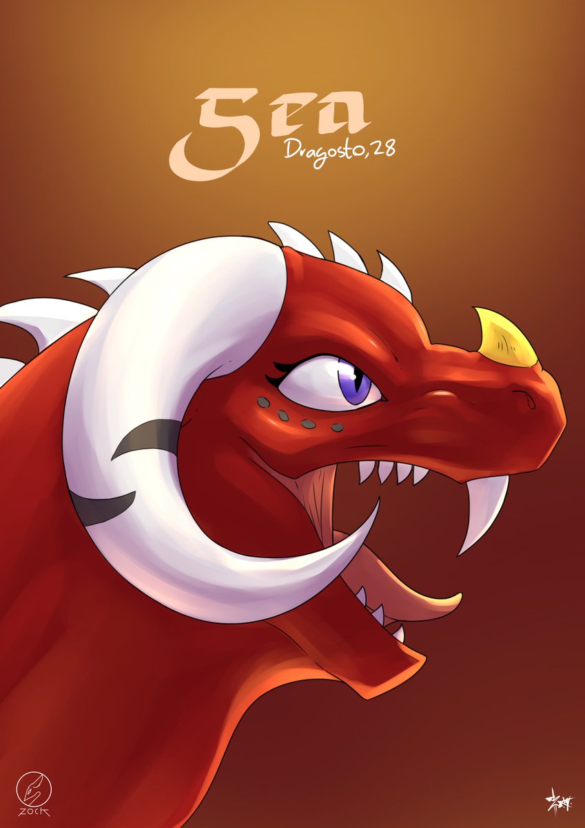 Dragosto Day 28, Sea <3 Character and design by Sarid Cornejo https://t.co...