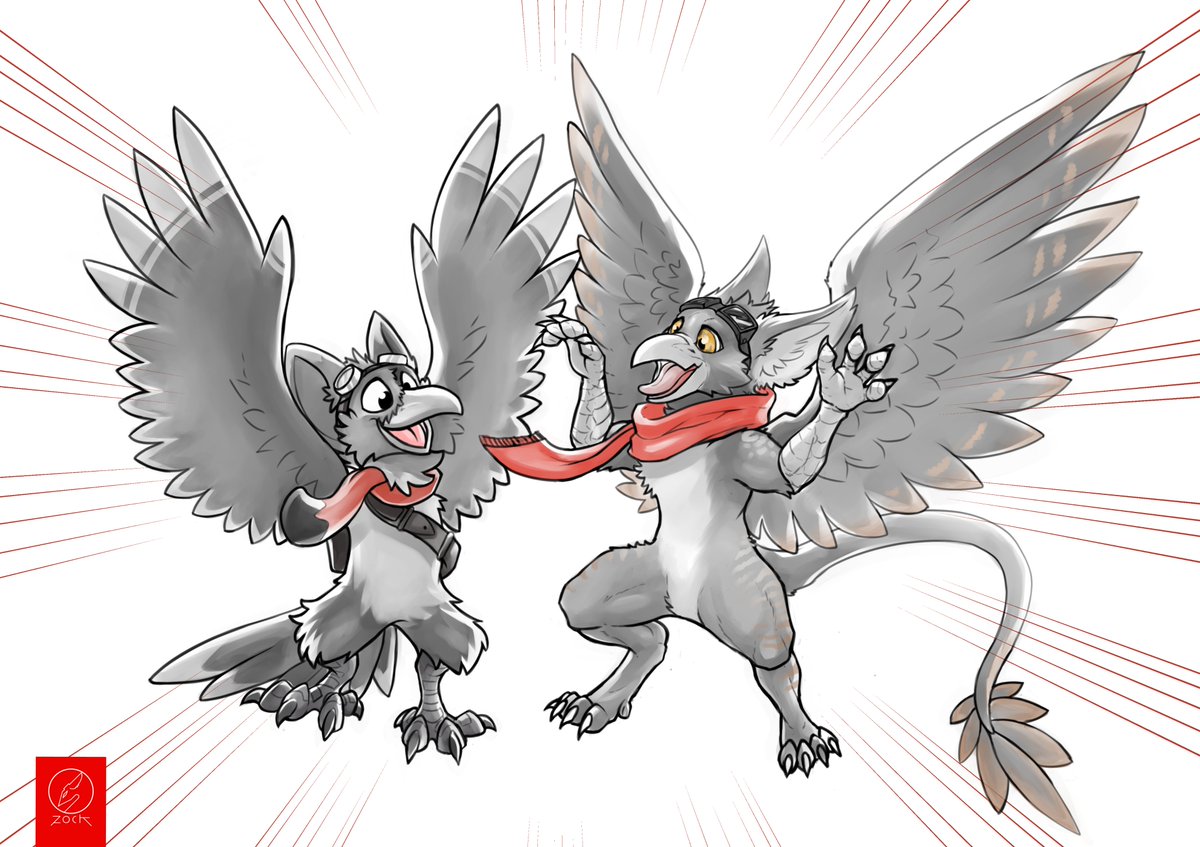 Little draw with @birbcaw and Zock xDDDD I loved xD flyers with goggles ❤️❤️❤...