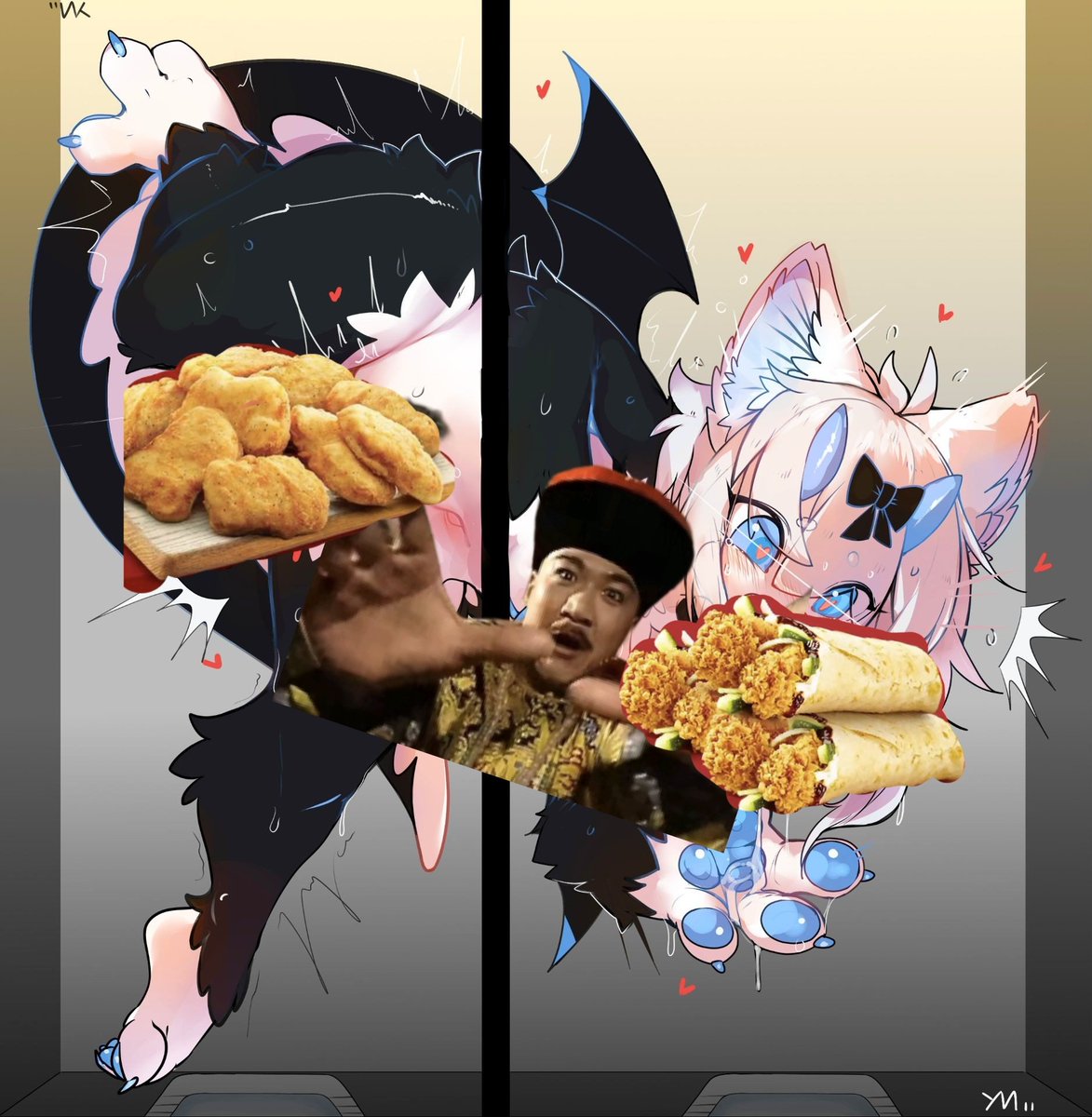 @fufucake 【可以公开的版本】 想吃肯打鸡的乾隆.jpg 好吃到身体抽抽并且好像吃爆浆了 *目移 😙😙😙😙 https://t.co/TIwO9j...