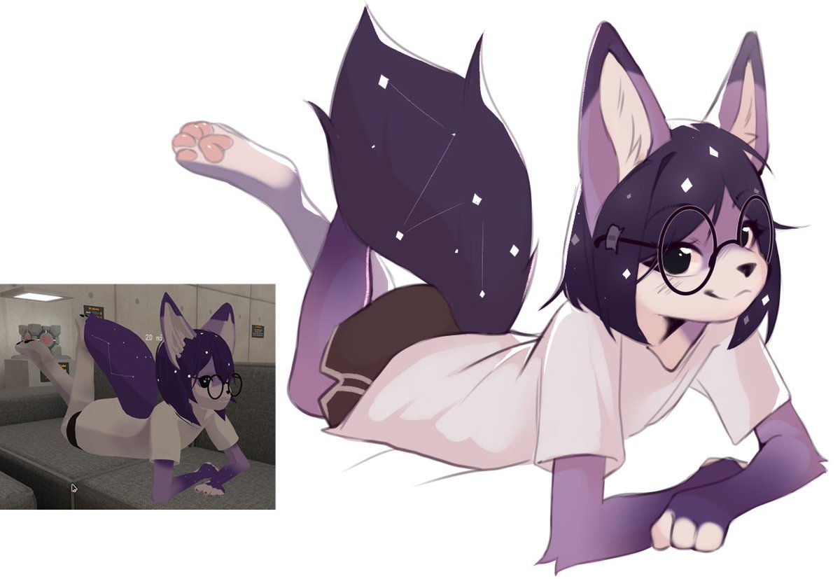 #VRChat I did a little drawing of my friend from VRchat! They send me beautif...