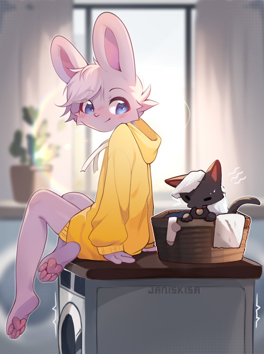 It's time to wash your pants (and your kitty, too)! comm for cutie @/HappyHaz...