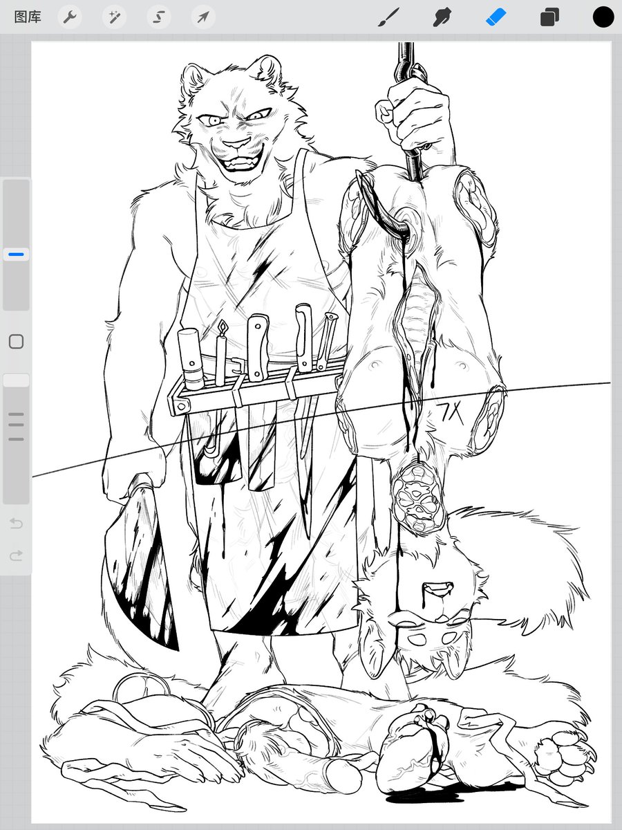 线稿了 ⚠️R18g ⚠️肢解 ⚠️肉畜 https://t.co/xg9Be6oLDx