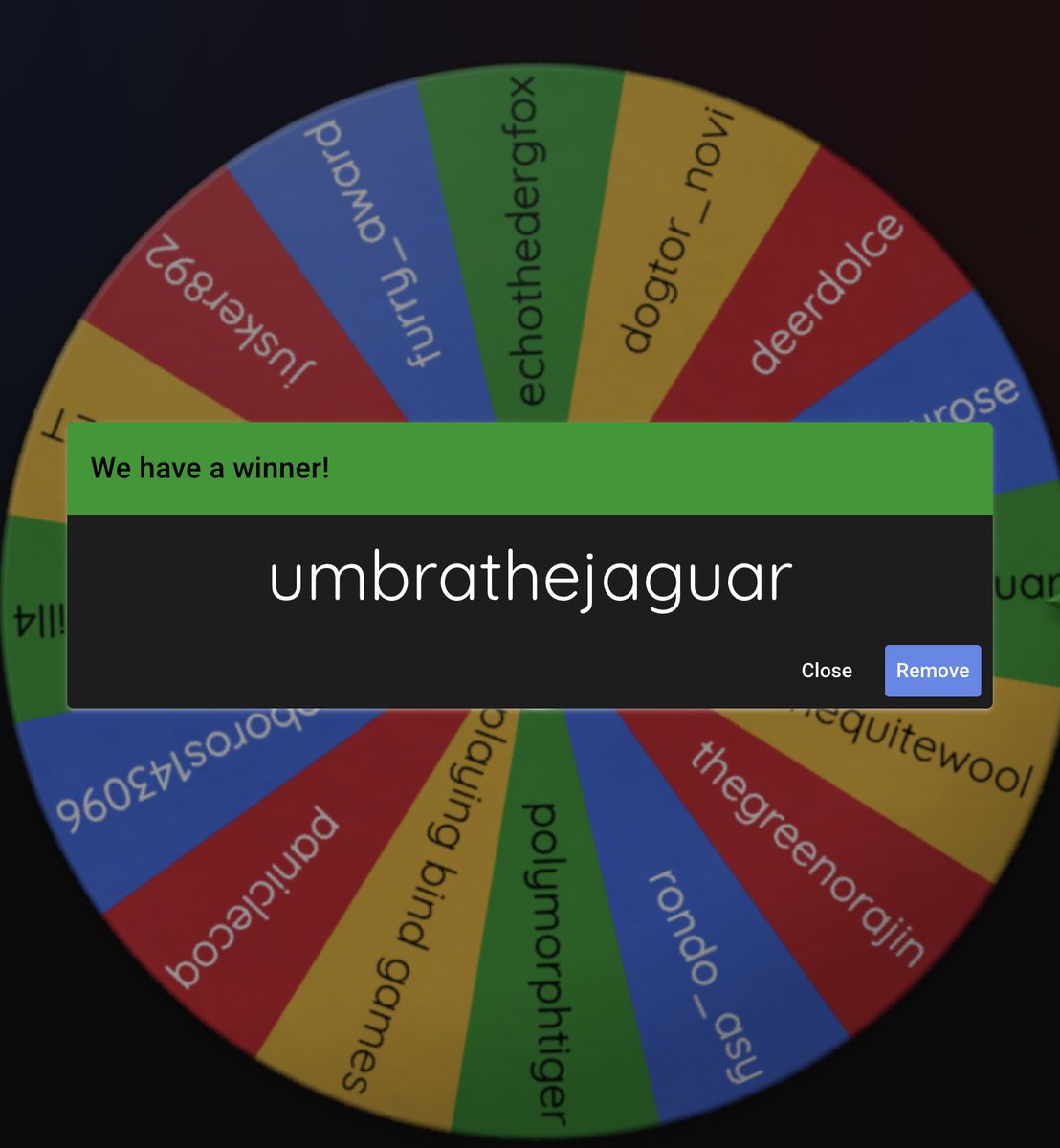 Winners are out!! @UmbraTheJaguar and @PlayingBindGame msg me if you want any...